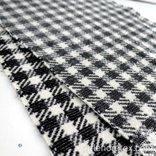 100% poliéster tecida bordado tecido tweed lantejante metálico
